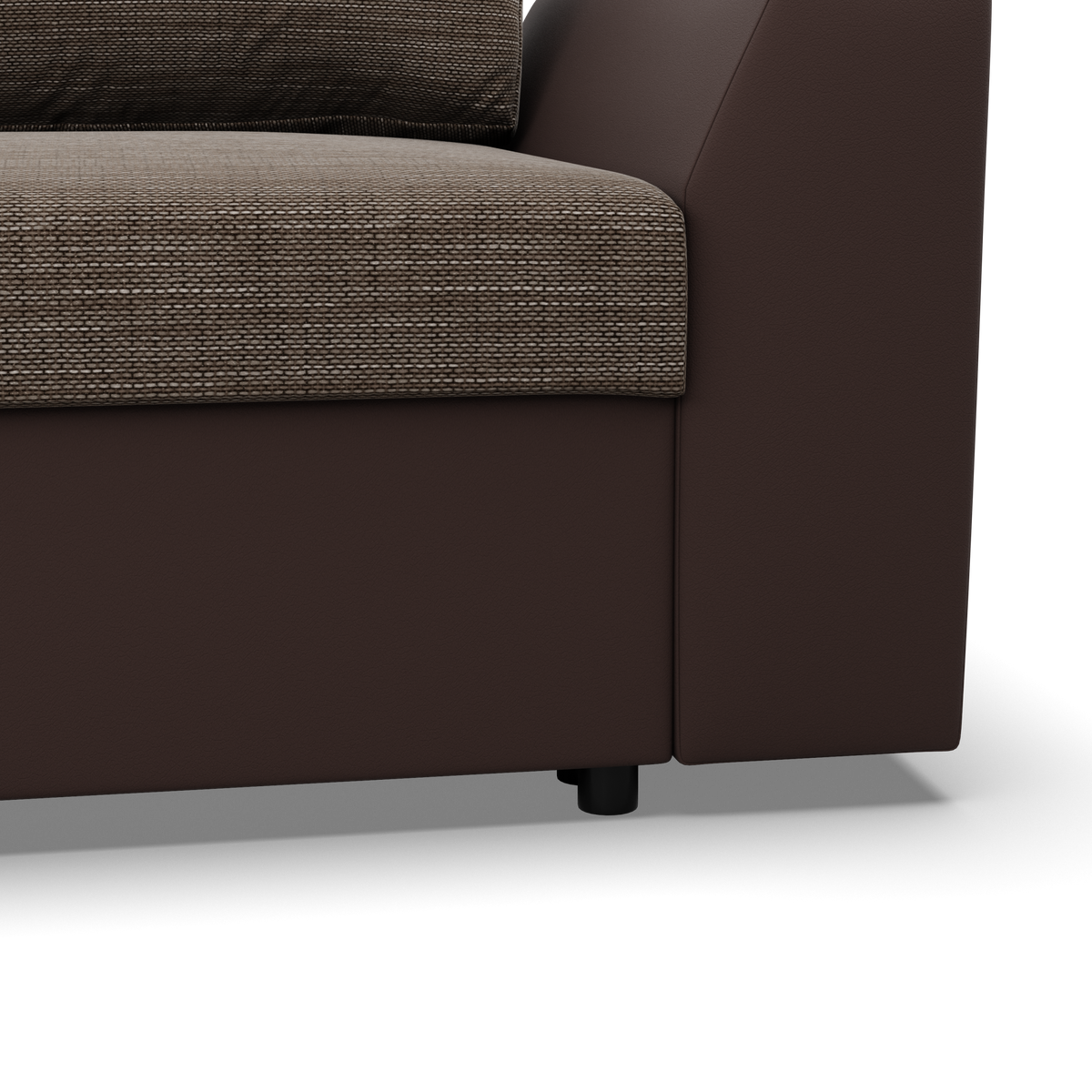 Sofa-lova LUGO – LAWA 02 + REAL 66 · Kapučino + Ruda – apmušalų ir konstrukcijos detalė #spalva_lawa 02 + real 66 · kapučino + ruda