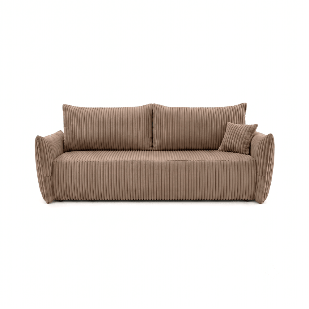 Sofa lova MELO – TILIA 17 · Šviesiai ruda – vaizdas iš priekio #spalva_tilia 17 · šviesiai ruda