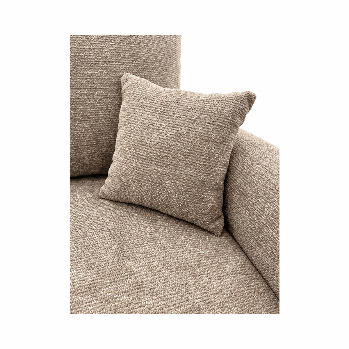 Sofa lova MELO – LUMO 45 · Tamsiai smėlio – apmušalų ir konstrukcijos detalė #spalva_lumo 45 · tamsiai smėlio