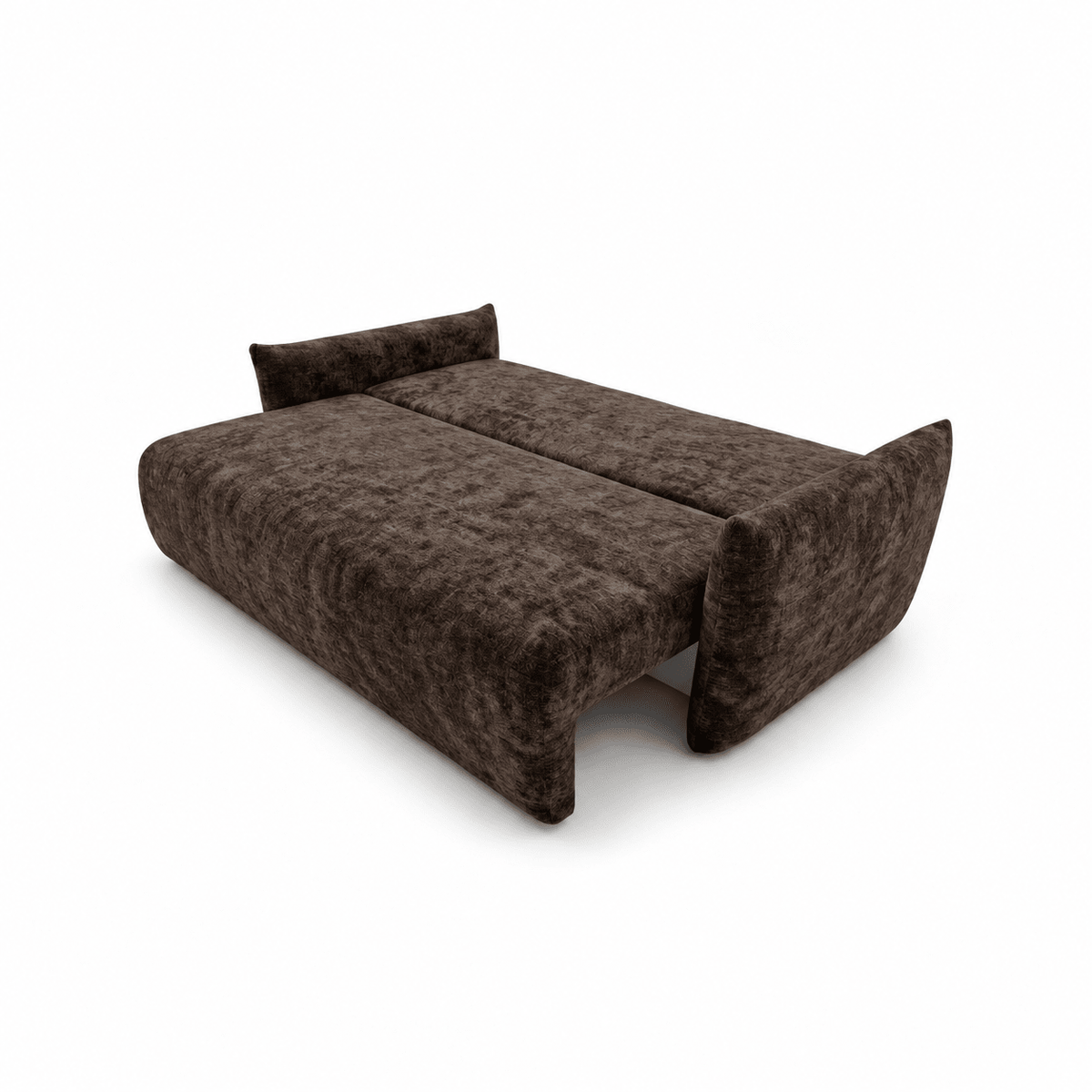 Sofa lova MELO – LUMO 40 · Ruda – išskleista miegamoji dalis #spalva_lumo 40 · ruda