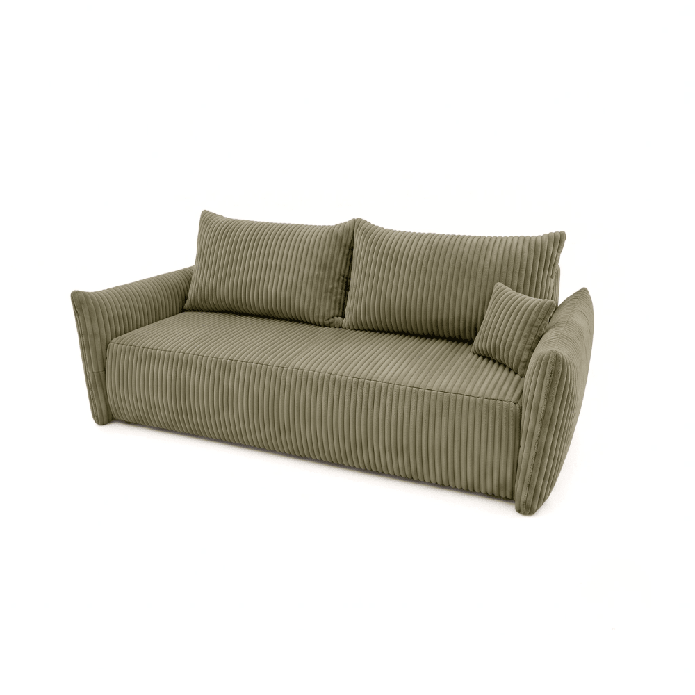 Sofa lova MELO – TILIA 37 · Žalia – bendras vaizdas kitu kampu #spalva_tilia 37 · žalia