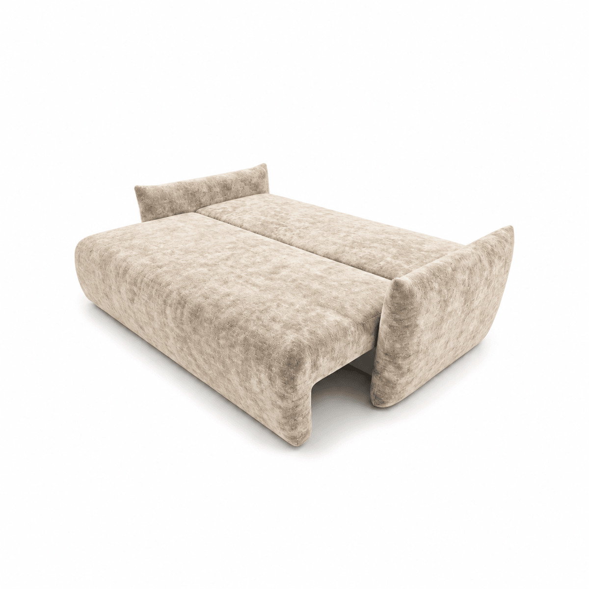 Sofa lova MELO – LUMO 55 · Smėlio – išskleista miegamoji dalis #spalva_lumo 55 · smėlio