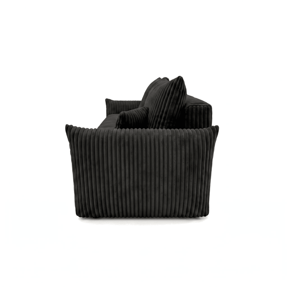 Sofa lova MELO – TILIA 100 · Juoda – vaizdas iš šono #spalva_tilia 100 · juoda