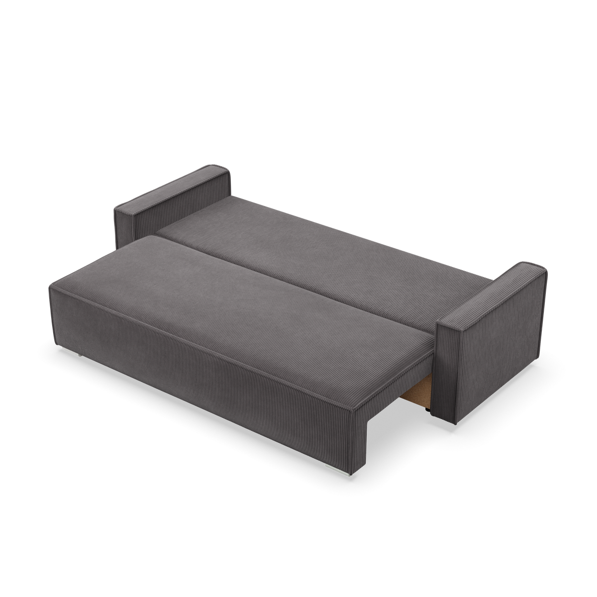 Sofa-lova NOTO – POSO 022 · Tamsiai pilka – išskleista miegamoji dalis #spalva_poso 022 · tamsiai pilka