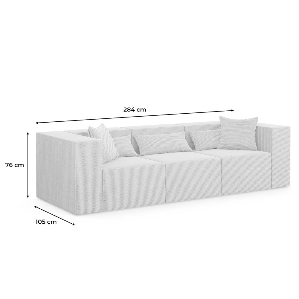 Modulinė sofa NOVA, 284 cm – matmenų schema
