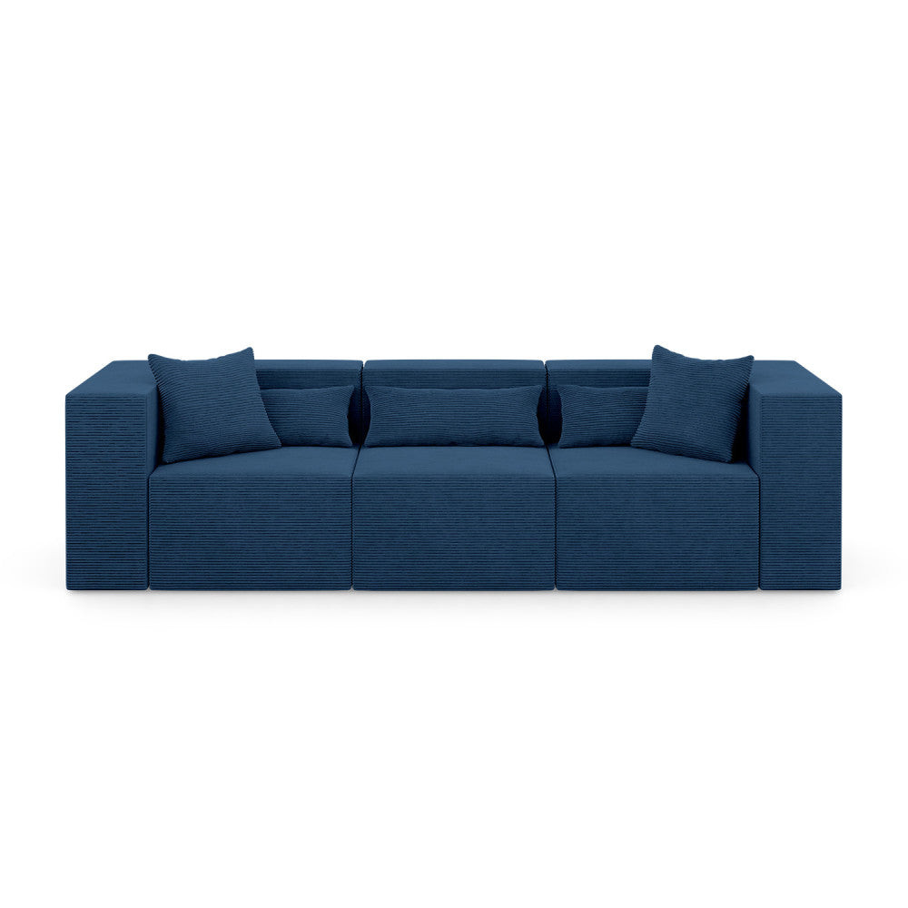 Modulinė sofa NOVA, 284 cm – POSO 005 · Tamsiai mėlyna – vaizdas iš priekio #spalva_poso 005 · tamsiai mėlyna