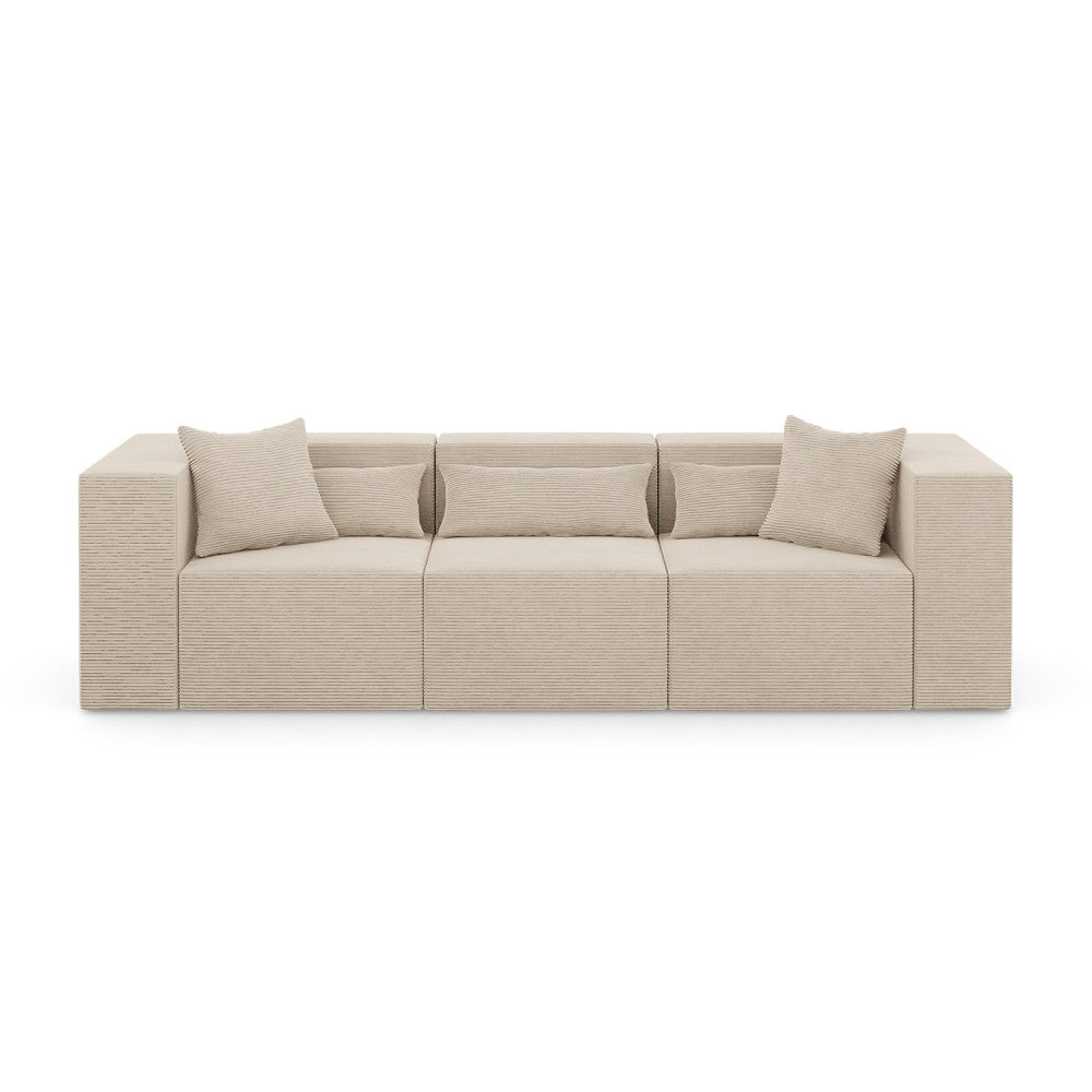 Modulinė sofa NOVA, 284 cm – POSO 100 · Smėlio – vaizdas iš priekio #spalva_poso 100 · smėlio