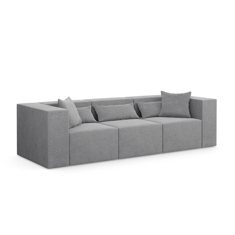 Modulinė sofa NOVA, 284 cm – POSO 055 · Šviesiai pilka – bendras vaizdas kitu kampu #spalva_poso 055 · šviesiai pilka
