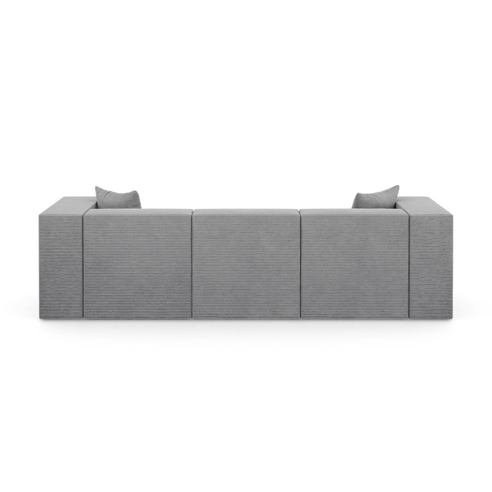 Modulinė sofa NOVA, 284 cm – POSO 055 · Šviesiai pilka – vaizdas iš nugaros #spalva_poso 055 · šviesiai pilka