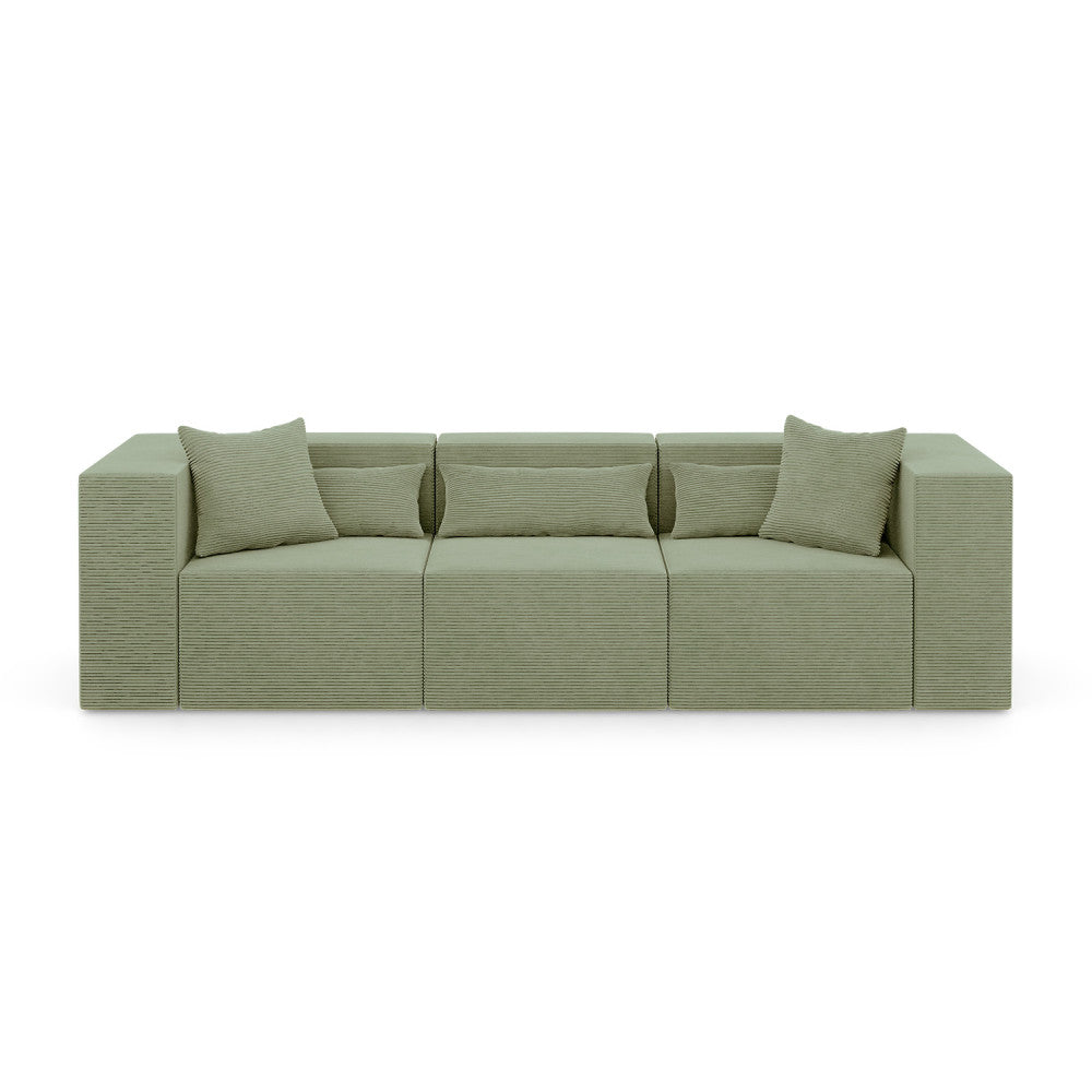Modulinė sofa NOVA, 284 cm – POSO 047 · Alyvuogių – vaizdas iš priekio #spalva_poso 047 · alyvuogių