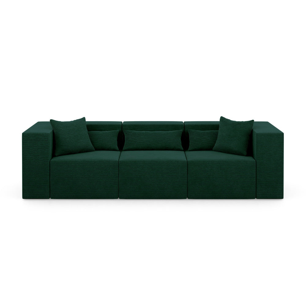 Modulinė sofa NOVA, 284 cm – POSO 014 · Butelio žalia – vaizdas iš priekio #spalva_poso 014 · butelio žalia