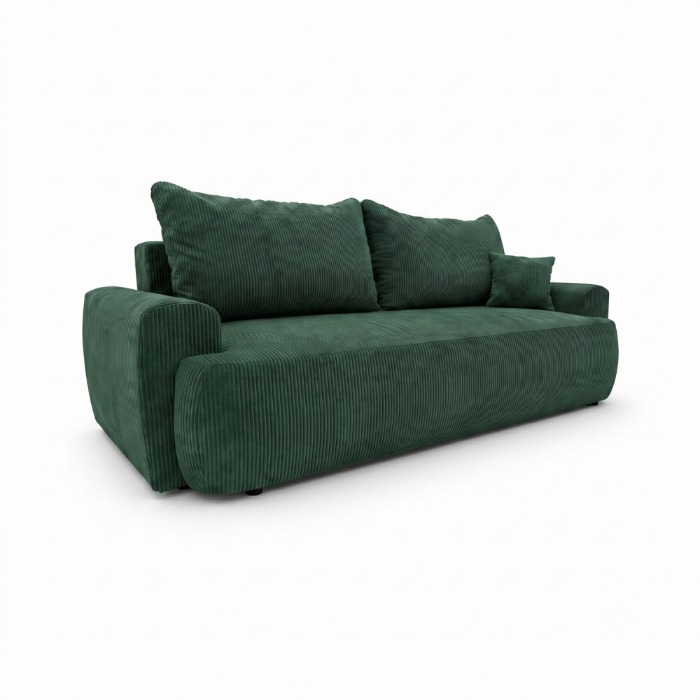Sofa-lova ODEA – POSO 014 · Butelio žalia – bendras vaizdas kitu kampu #spalva_poso 014 · butelio žalia