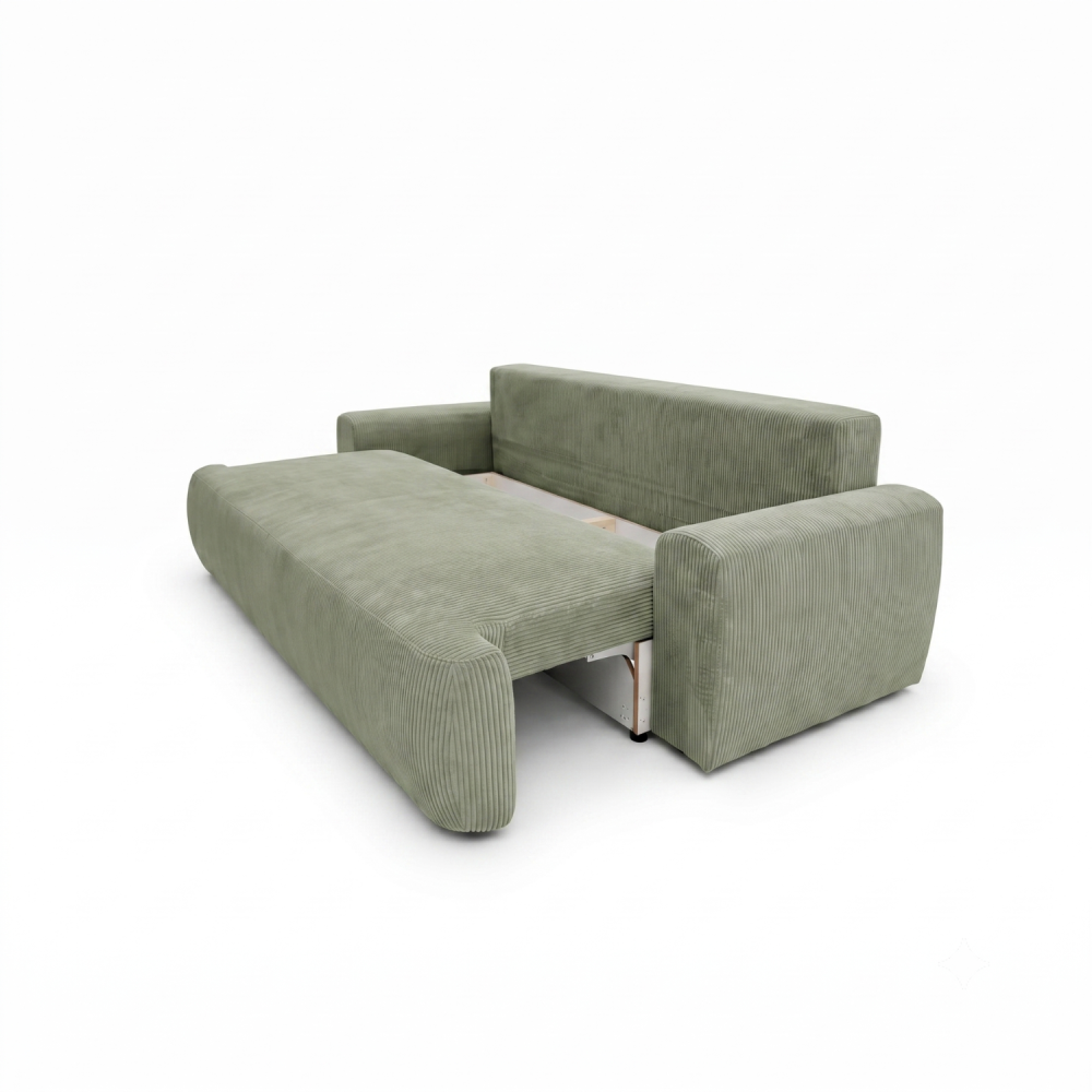 Sofa-lova ODEA – POSO 047 · Šviesiai žalia – atverta patalynės dėžė #spalva_poso 047 · šviesiai žalia