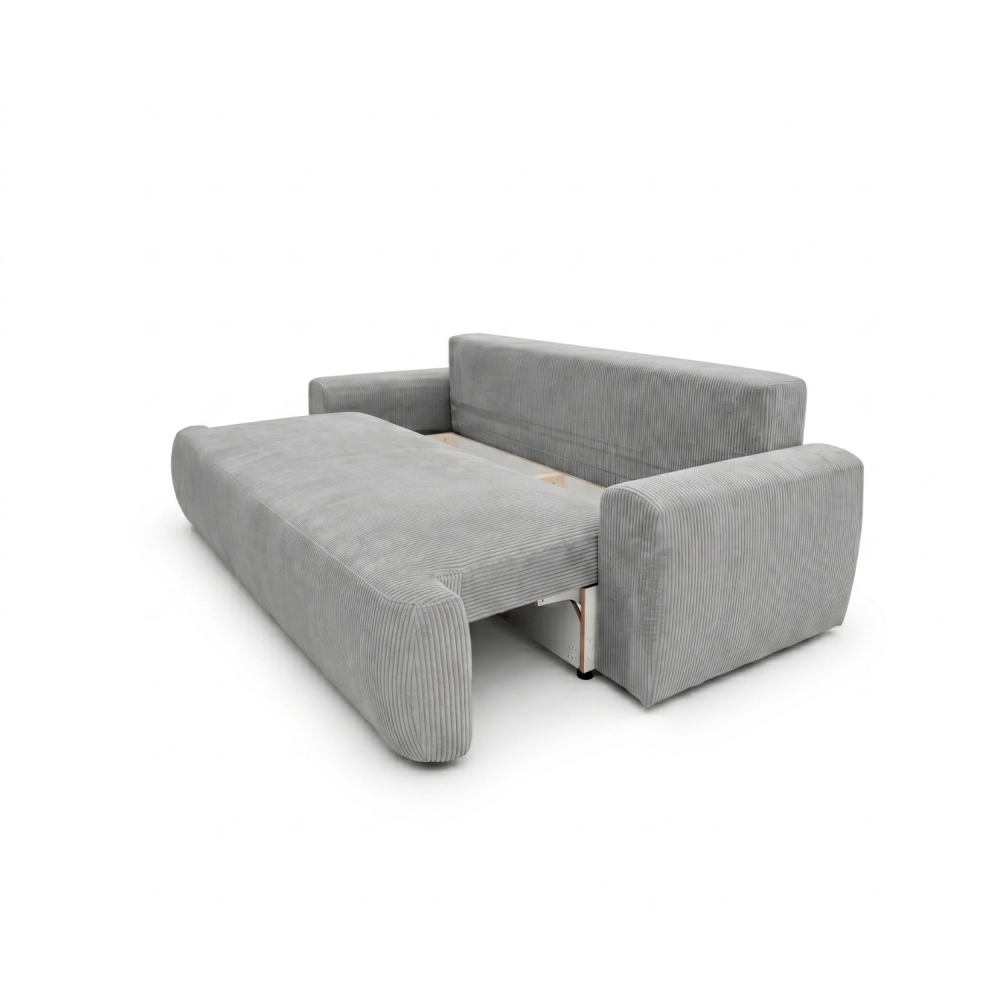 Sofa-lova ODEA – POSO 055 · Šviesiai pilka – atverta patalynės dėžė #spalva_poso 055 · šviesiai pilka