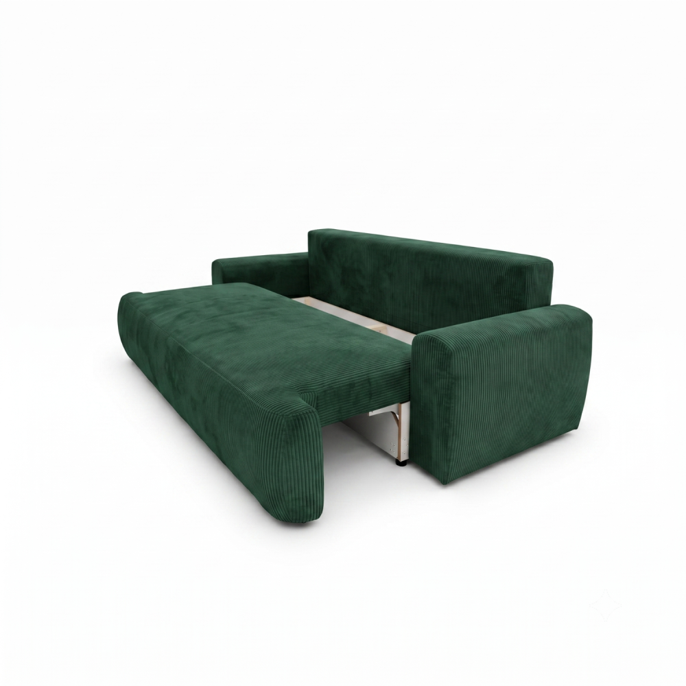 Sofa-lova ODEA – POSO 014 · Butelio žalia – atverta patalynės dėžė #spalva_poso 014 · butelio žalia