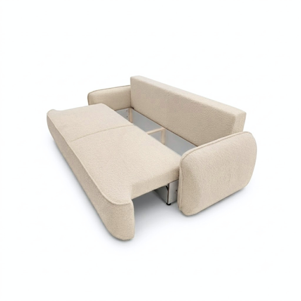 Sofa-lova OVELLA – CORAL 65 · Smėlio – atverta patalynės dėžė #spalva_coral 65 · smėlio