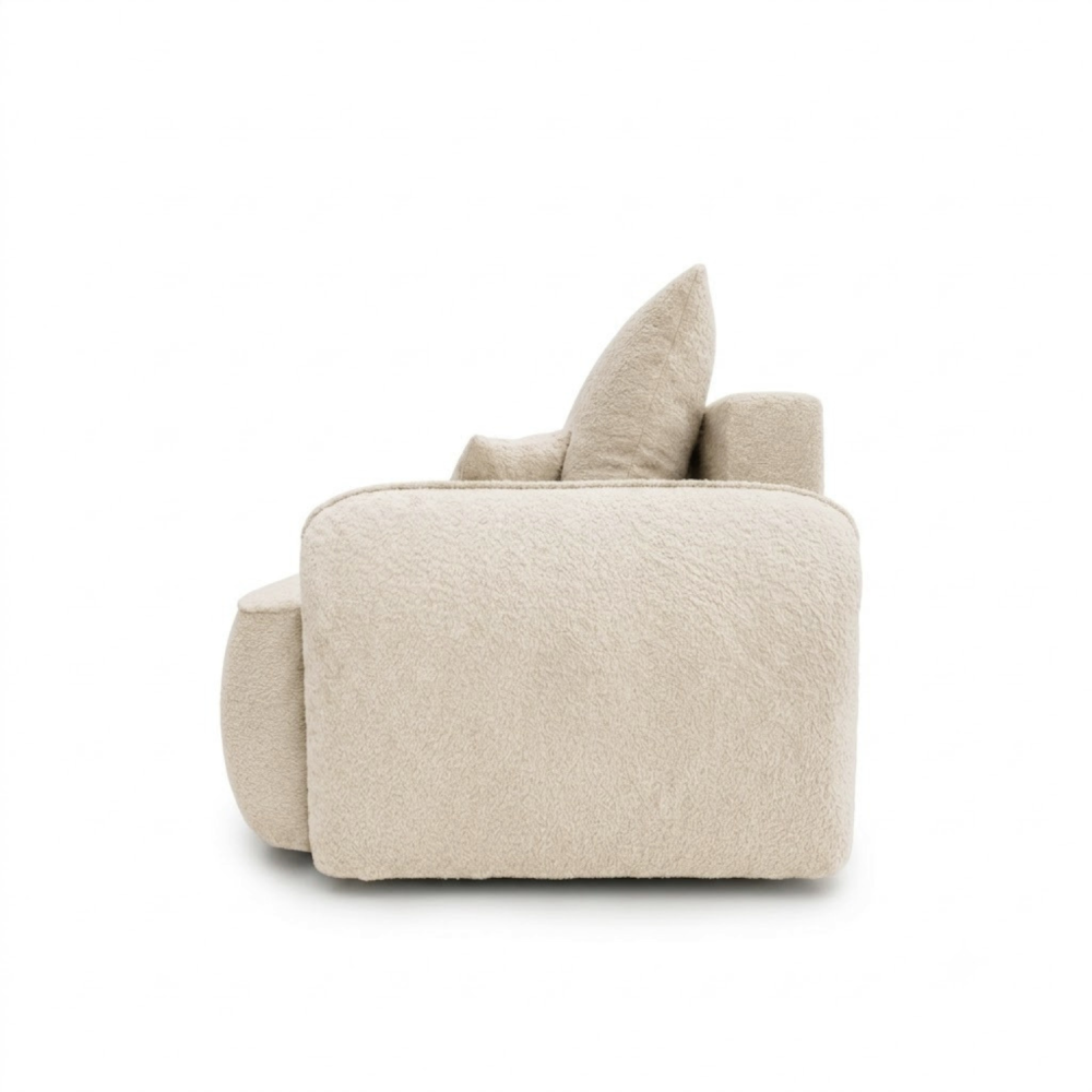 Sofa-lova OVELLA – CORAL 65 · Smėlio – vaizdas iš šono #spalva_coral 65 · smėlio