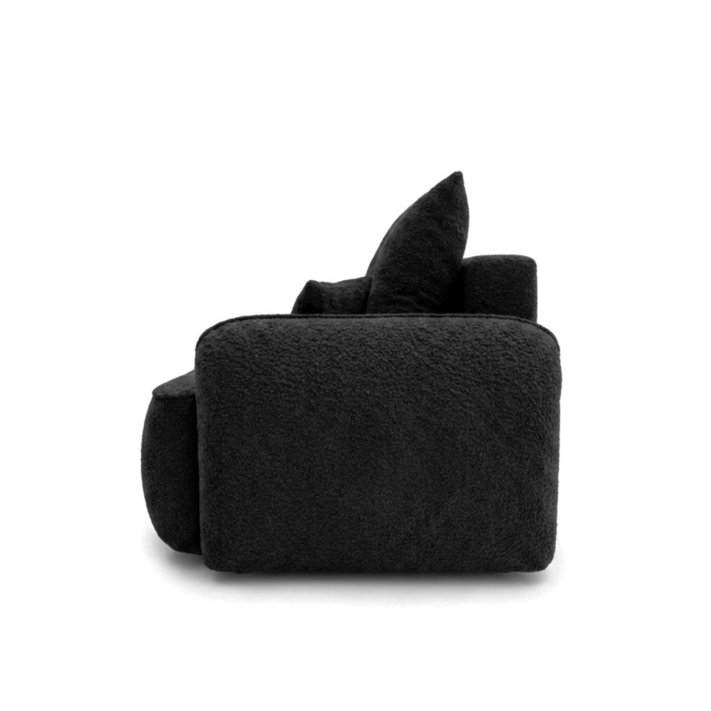 Sofa-lova OVELLA – CORAL 60 · Juoda – vaizdas iš šono #spalva_coral 60 · juoda