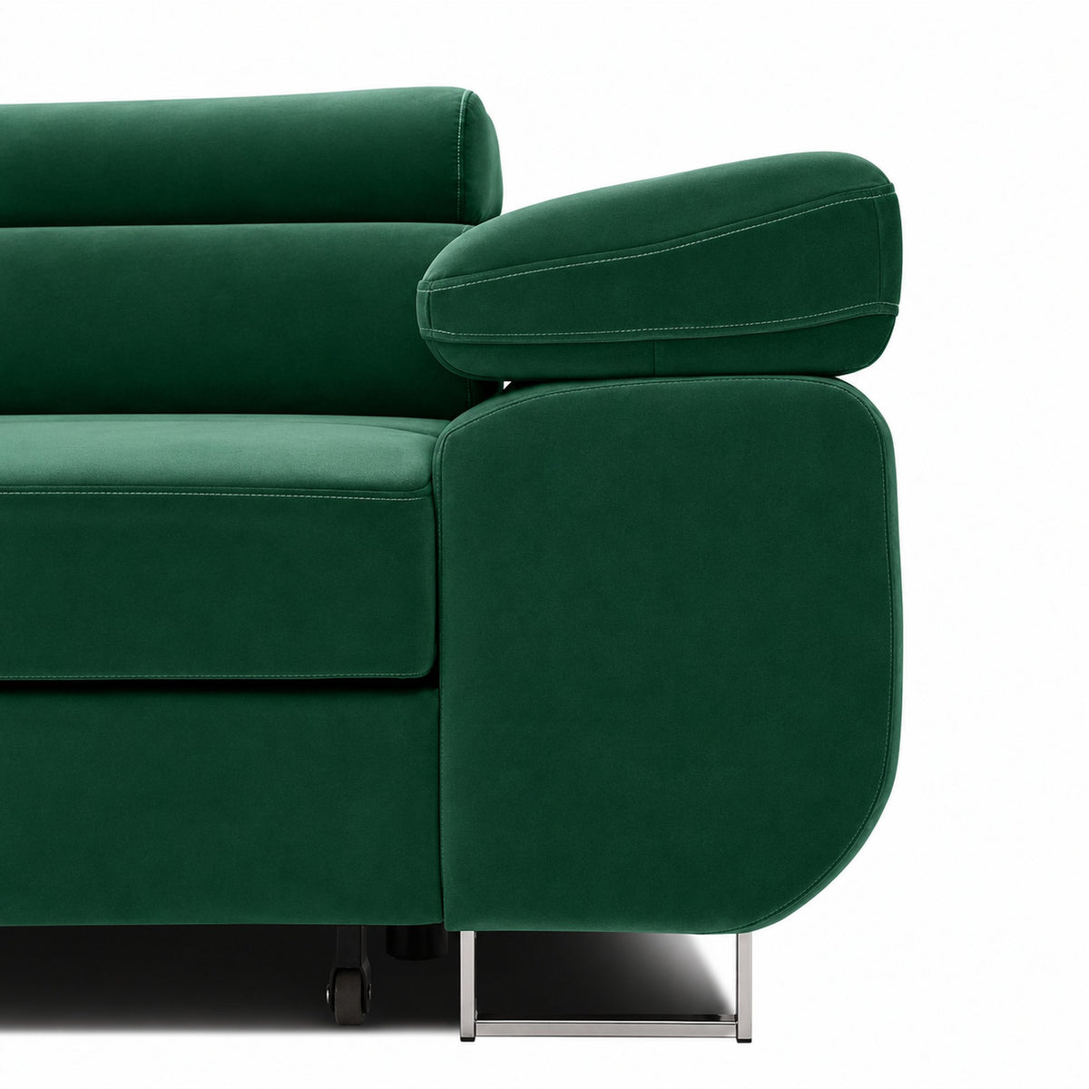 Sofa-lova RIGATTO, 280 cm – KRONOS 19 · Butelio žalia – apmušalų ir konstrukcijos detalė #spalva_kronos 19 · butelio žalia