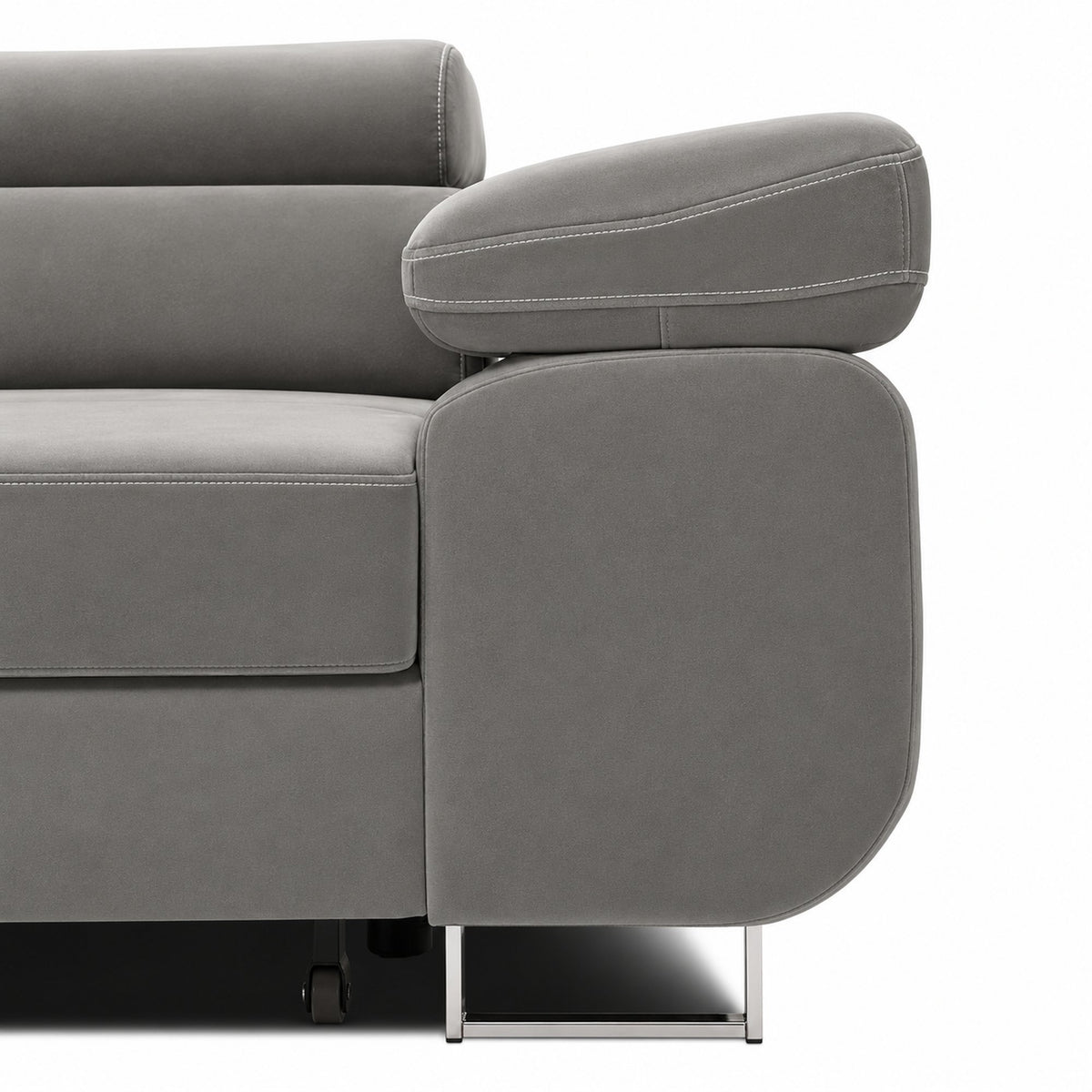 Sofa-lova RIGATTO, 280 cm – KRONOS 15 · Šviesiai pilka – apmušalų ir konstrukcijos detalė #spalva_kronos 15 · šviesiai pilka