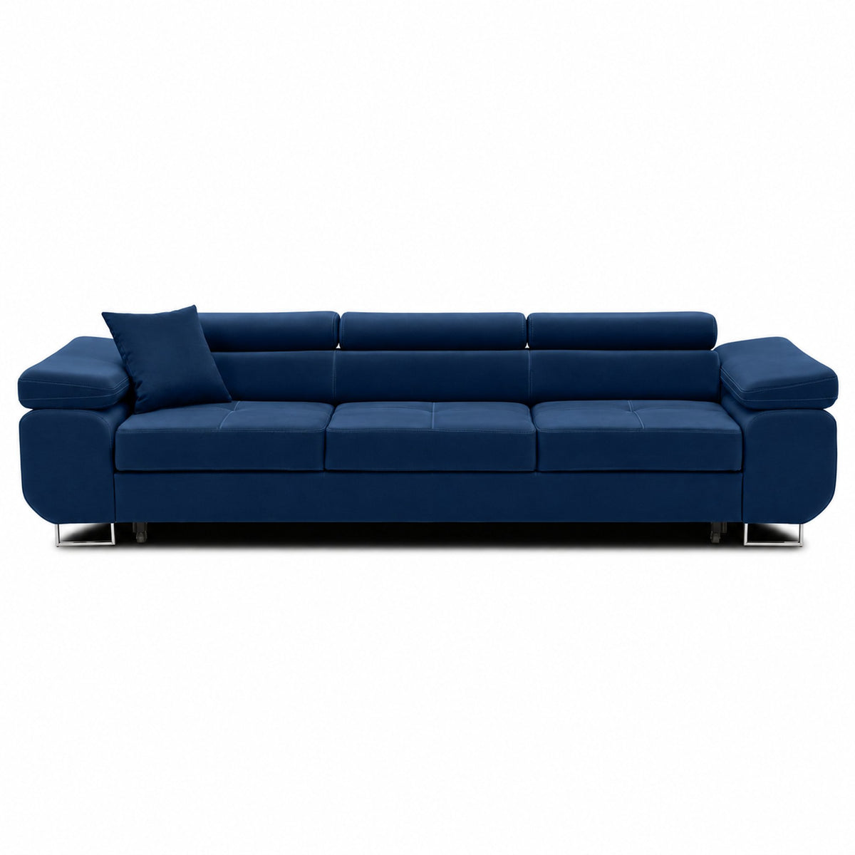 Sofa-lova RIGATTO, 280 cm – KRONOS 09 · Tamsiai mėlyna – vaizdas iš priekio #spalva_kronos 09 · tamsiai mėlyna