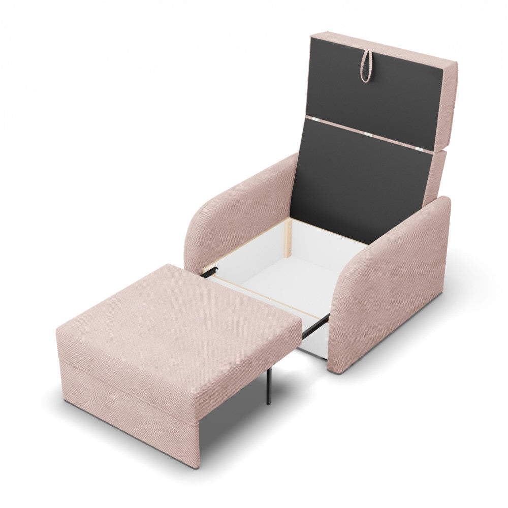 Sofa-lova SOMO – ONEGA 15 · Rožinė – atverta patalynės dėžė #spalva_onega 15 · rožinė