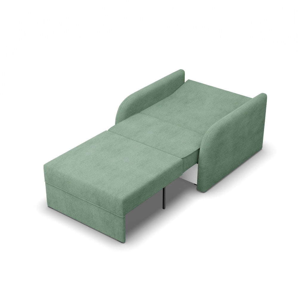 Sofa-lova SOMO – ONEGA 25 · Šviesiai žalia – išskleista miegamoji dalis #spalva_onega 25 · šviesiai žalia