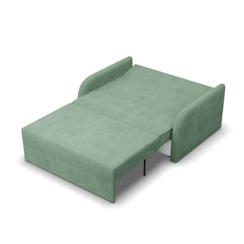 Sofa-lova SOMO – ONEGA 25 · Šviesiai žalia – išskleista miegamoji dalis #spalva_onega 25 · šviesiai žalia