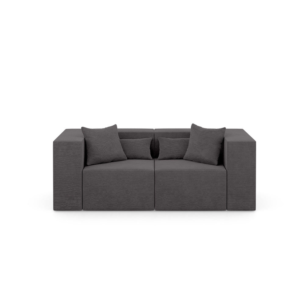 Modulinė sofa NOVA, 208 cm – POSO 022 · Tamsiai pilka – vaizdas iš priekio #spalva_poso 022 · tamsiai pilka