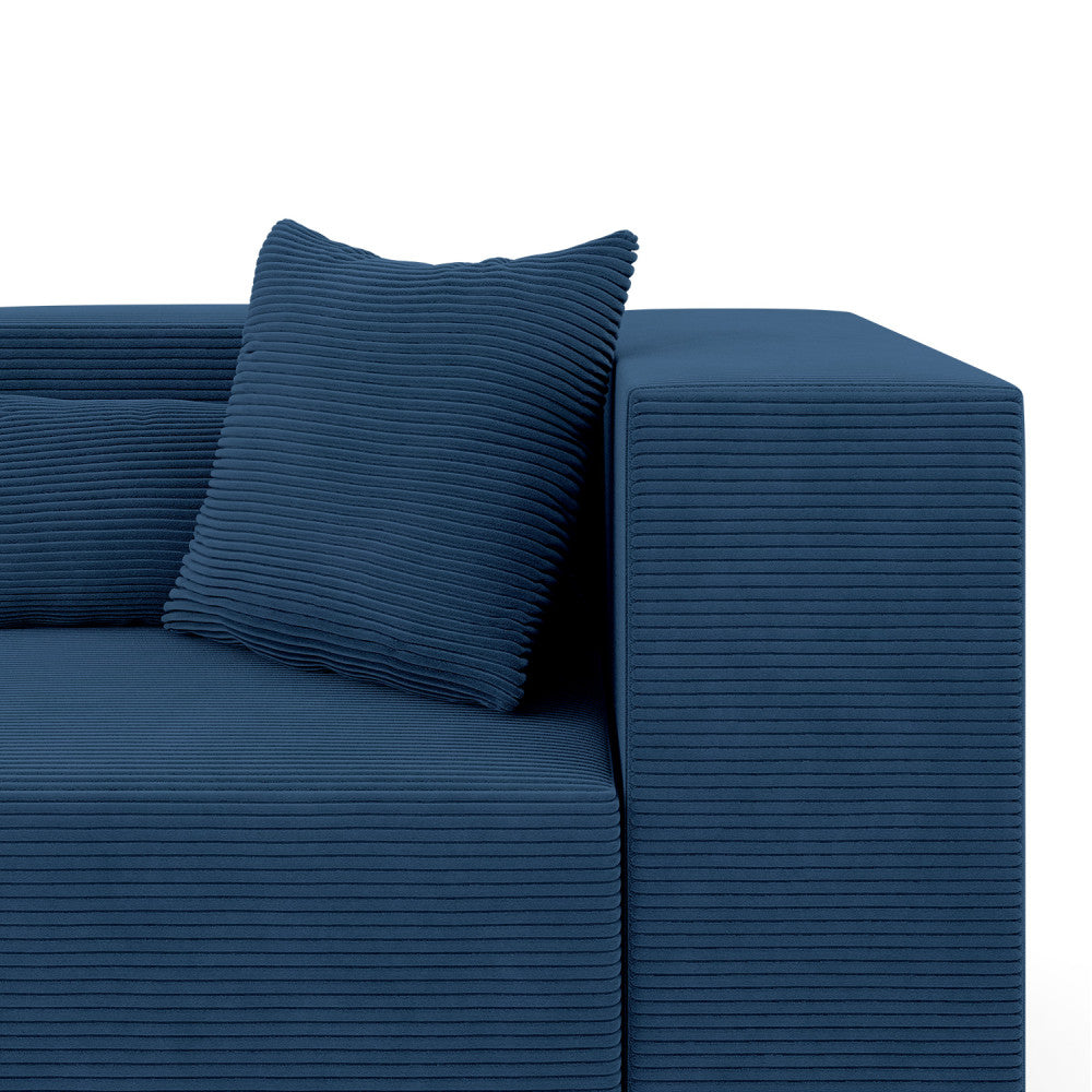 Modulinė sofa NOVA, 208 cm – POSO 005 · Tamsiai mėlyna – apmušalų ir konstrukcijos detalė #spalva_poso 005 · tamsiai mėlyna