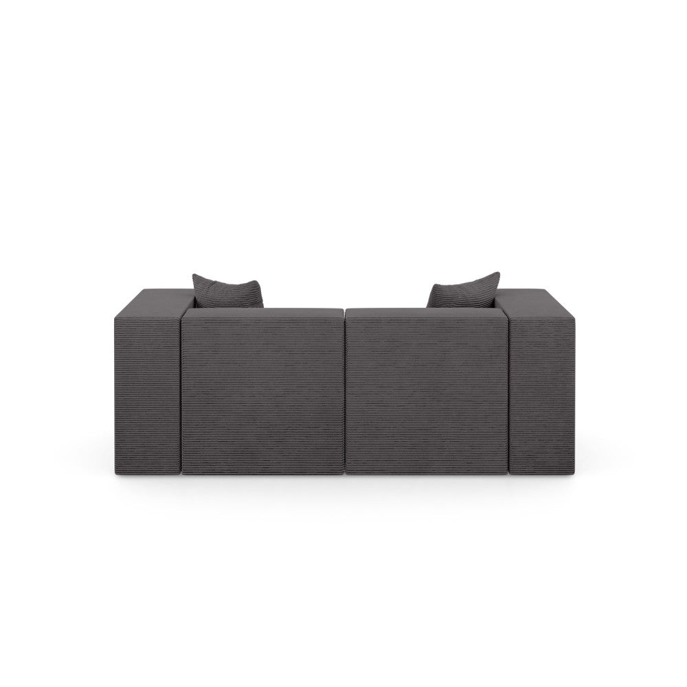 Modulinė sofa NOVA, 208 cm – POSO 022 · Tamsiai pilka – vaizdas iš nugaros #spalva_poso 022 · tamsiai pilka