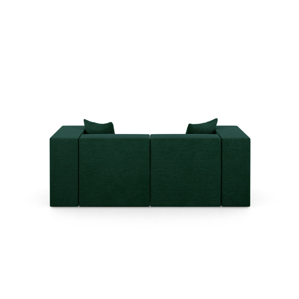 Modulinė sofa NOVA, 208 cm – POSO 014 · Butelio žalia – vaizdas iš nugaros #spalva_poso 014 · butelio žalia
