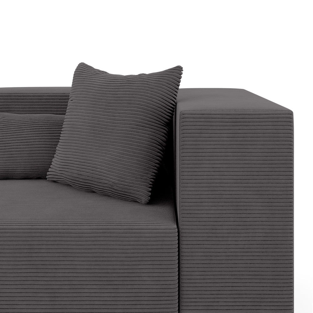 Modulinė sofa NOVA, 208 cm – POSO 022 · Tamsiai pilka – apmušalų ir konstrukcijos detalė #spalva_poso 022 · tamsiai pilka
