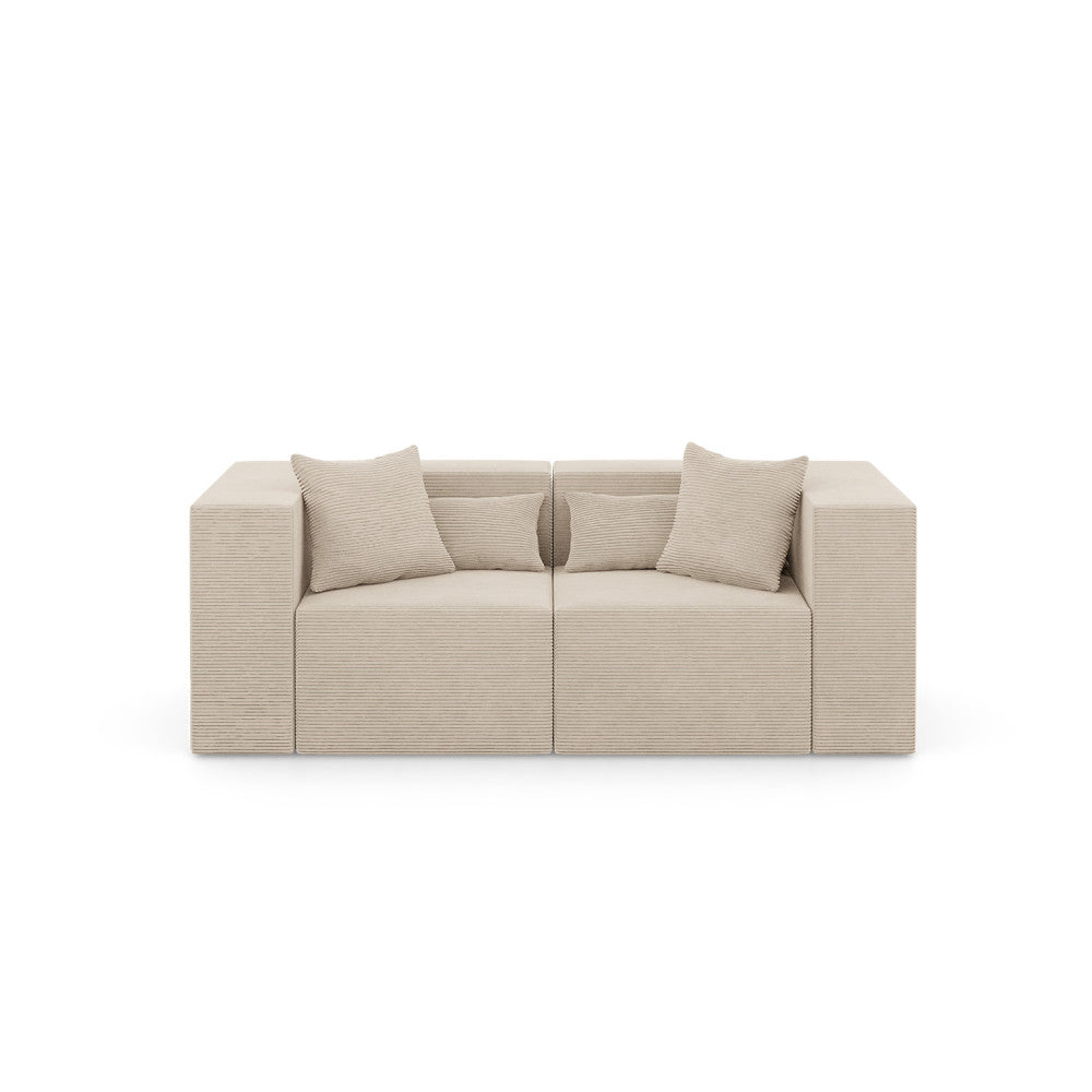 Modulinė sofa NOVA, 208 cm – POSO 100 · Smėlio – vaizdas iš priekio #spalva_poso 100 · smėlio