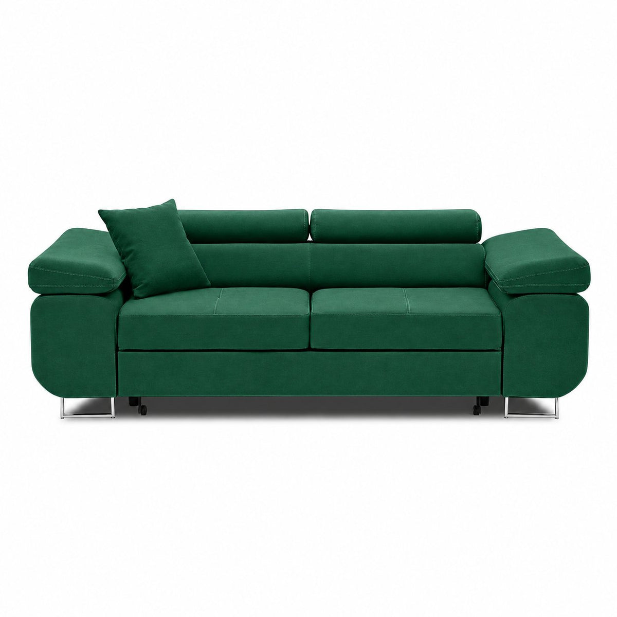 Sofa RIGATTO, 209 cm – KRONOS 19 · Butelio žalia – vaizdas iš priekio #spalva_kronos 19 · butelio žalia