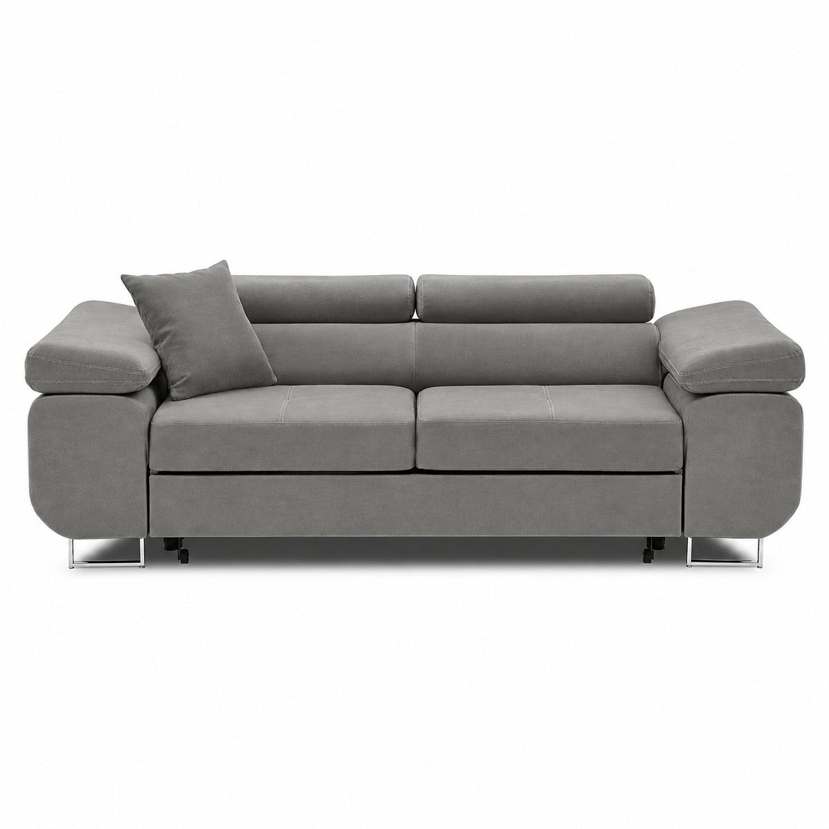 Sofa RIGATTO, 209 cm – KRONOS 15 · Šviesiai pilka – vaizdas iš priekio #spalva_kronos 15 · šviesiai pilka